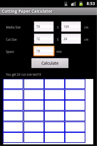 Cutting Paper Calculator