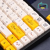 Keycap Xda Pikachu White, Nhựa Pbt In Nhiệt Dyesub, 138 Nút Bàn Phím Cơ, Xda Profile