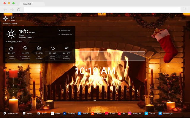 Fireplace HD New Tab Furniture Themes