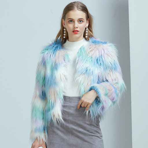 Title 4, Womens Warm Faux Fur Coat Jacket, Winter Gradi...
