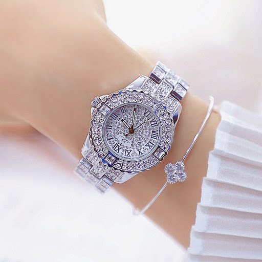 Title 2, Reloj De Pulsera Para Mujer Oro Lujo De Cristal...