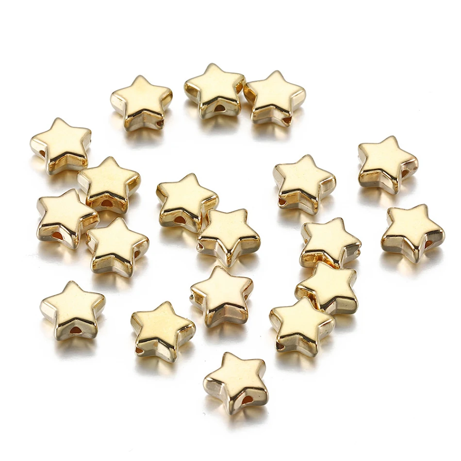Adornos DIY con cuentas de estrella de cinco puntas, accesorios para hacer manualidades, cuentas espaciadoras y perforadas para crear tus propios diseños.
