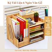 Kệ Tài Liệu 6 Ngăn, Kệ Để Sách, Để Đồ Tiện Lơi, Dễ Dàng Lắp Ghép, Không Cần Khoan Đục - Thương Hiệu Gosashi - Ketlieu6Nganvgo