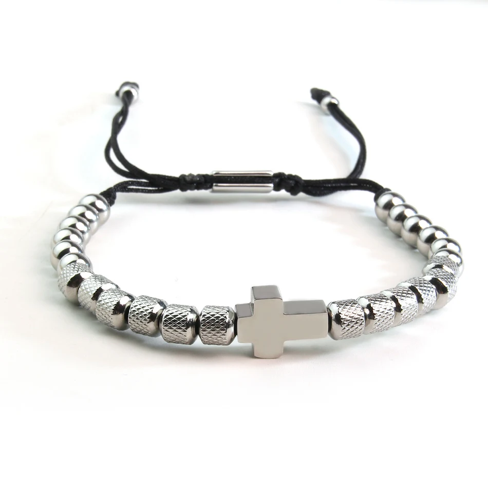 Pulseira Trançada com Contas Cruzadas de Abacaxi Dourado em Aço Inoxidável, Joia Elegante e Sofisticada para Mulheres.