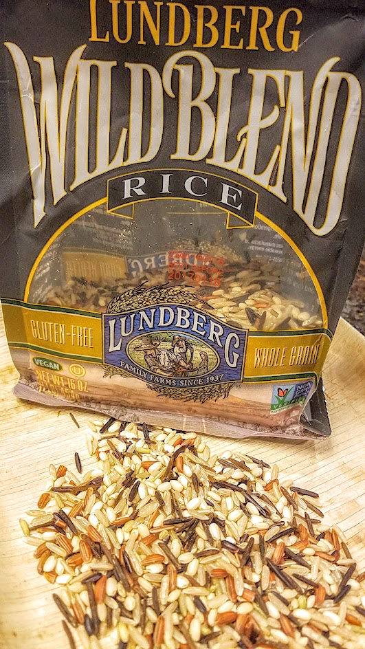 Lundberg Wild Blend, a mix of Long Grain Brown Rice, Sweet Brown Rice, Wild Rice, Whole Grain Wehani Rice, and Whole Grain Black Japonica Rice