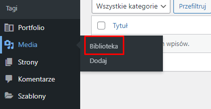 atrybut alt wordpress biblioteka