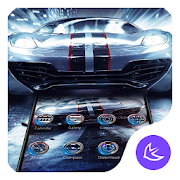 Blue Racing Speed Car - APUS launcher theme  Icon