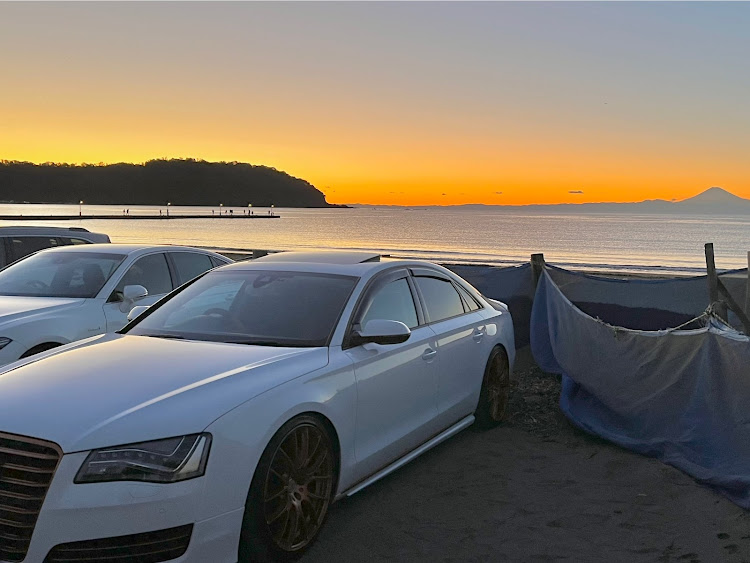 A8のあけましておめでとうございます・新年ドライブ・原岡海水浴場・夕焼け・富士山に関するカスタム事例の投稿画像4枚目