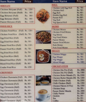 Tripti Fastfood menu 