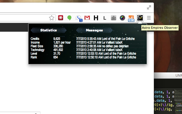 Astro Empires Observer chrome extension