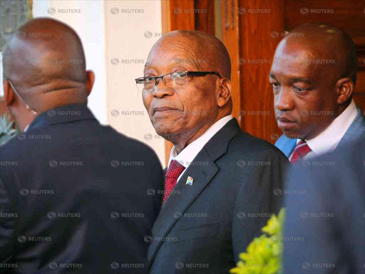 President Jacob Zuma leaves Tuynhuys, the office of the Presidency at Parliament in Cape Town, South Africa, February 7, 2018. /REUTERS