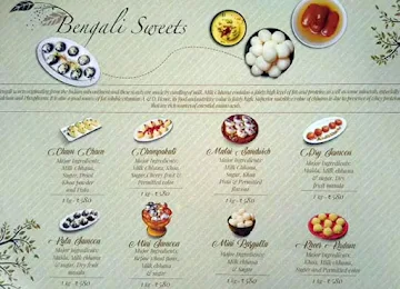 Kanti Sweets menu 