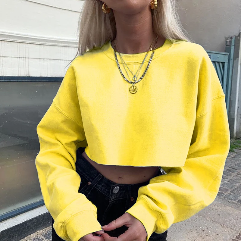 Title 2, All-match Solid Color Loose Short Long-Sleeved ...