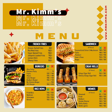 Mr. Kimm's menu 