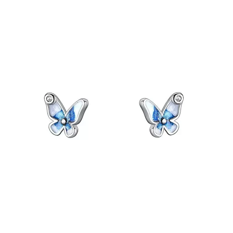 Title 6, Boucles doreilles femme papillon bleu Bijoux d...