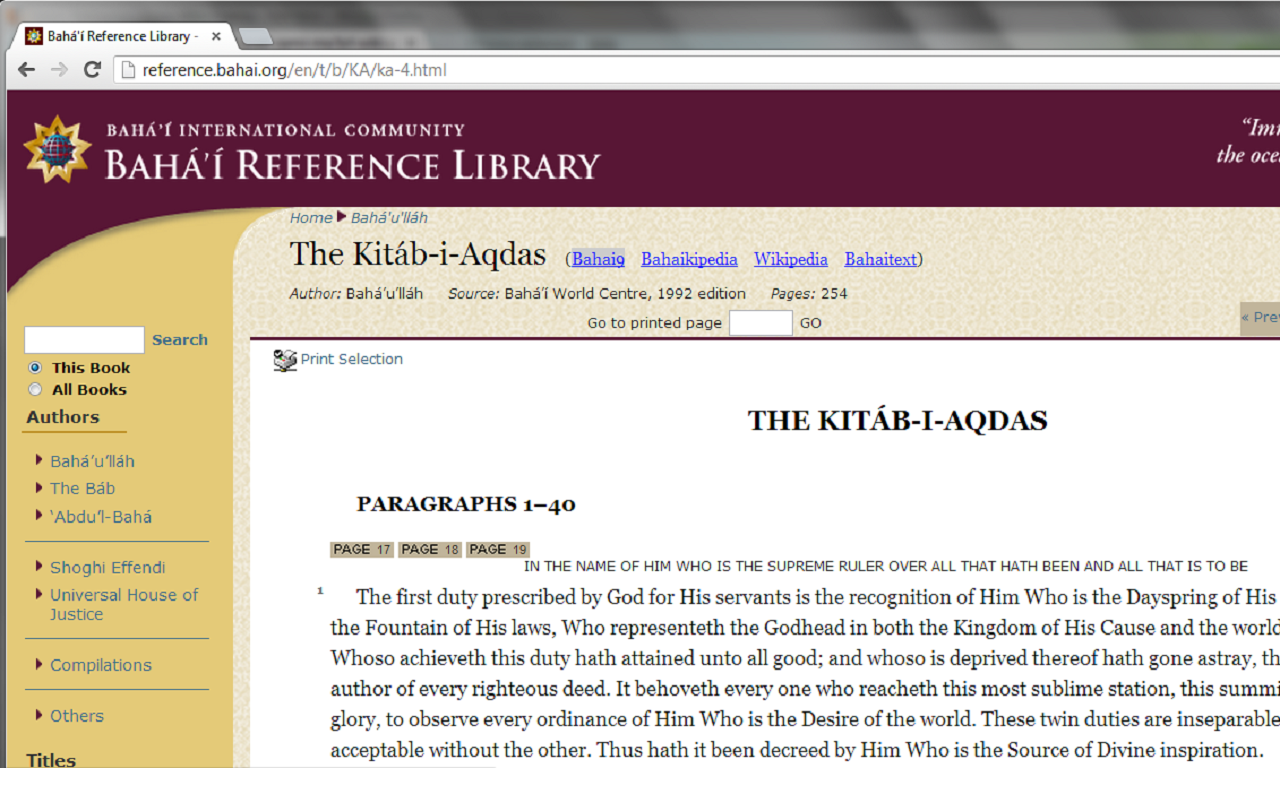 Bahá'í Reference Library Wiki Overlay Preview image 0