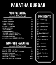 Paratha Durbar menu 1