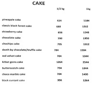 Fresh Bakes menu 1