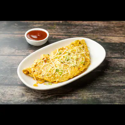 Egg White Spring Onion And American Cheese Omelette (3 Eggs)- Non-veg