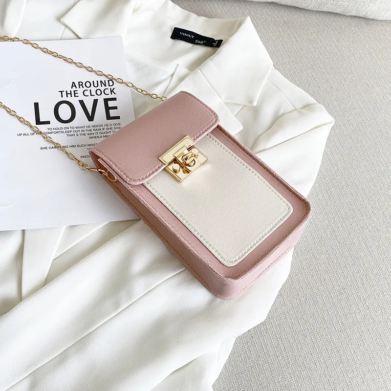 Fashion Contrast Color Mobile Phone Mini Small Square Bag. Stylish and compact, this bag is perfect for carrying your sm