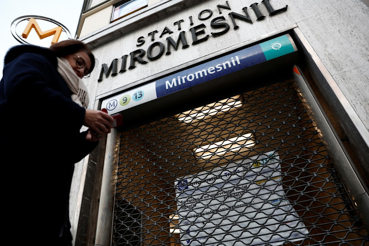 Many public facilities in France, including this Paris metro station, were closed or only partially operational as transport network workers in the city walked off their jobs as part of a nationwide day of strike and protests against the government’s pension reform plan on January 19 2023. Picture: REUTERS/ BENOIT TESSIER