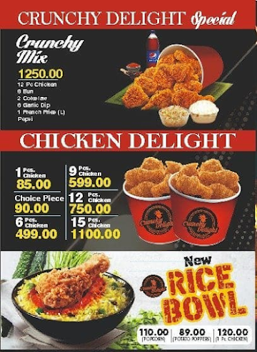 Crunchy Delight menu 