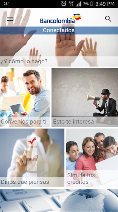 Android application COnectados Bancolombia screenshort