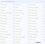 The Table By Roman Park menu 2