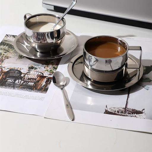 Title 6, Fashion Simple Stainless Steel Coffee Set Suit,...