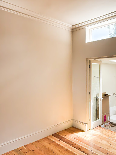 Sanded pine floors, installation of new cornice, skirting, and decoration throughout.