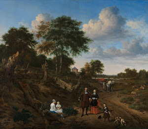 RIJKS: Adriaen van de Velde: Portrait of a Couple with Two Children and a Nurse in a Landscape 1667