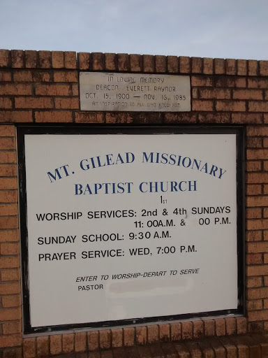 Mt Gilead missionary Baptist Church