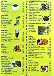 Punjabi Roti menu 1