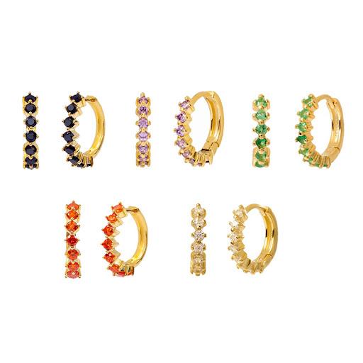 Title 14, Womens Micro-inlaid Color Trend Ear Rings Simp...