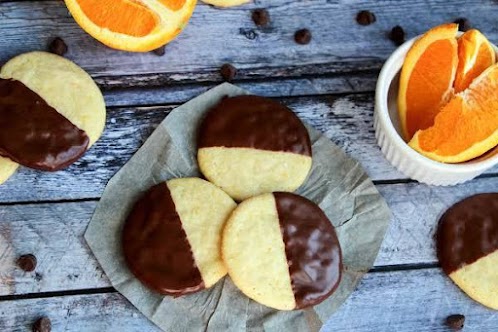 Chocolate Dipped Orange Butter Cookies