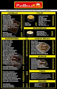 Pav Bhaji King menu 1