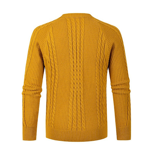 Title 2, Mens Solid Color Fried Dough Twist Knitwear Pu...