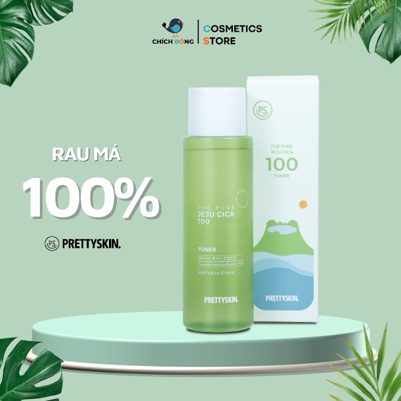 Nước Hoa Hồng Cho Da Dầu Mụn Pretty Skin 250Ml - Hàn Quốc Toner Rau Má Jeju Dành Giúp Sạch Mụn Se Khít Lỗ Chân Lông