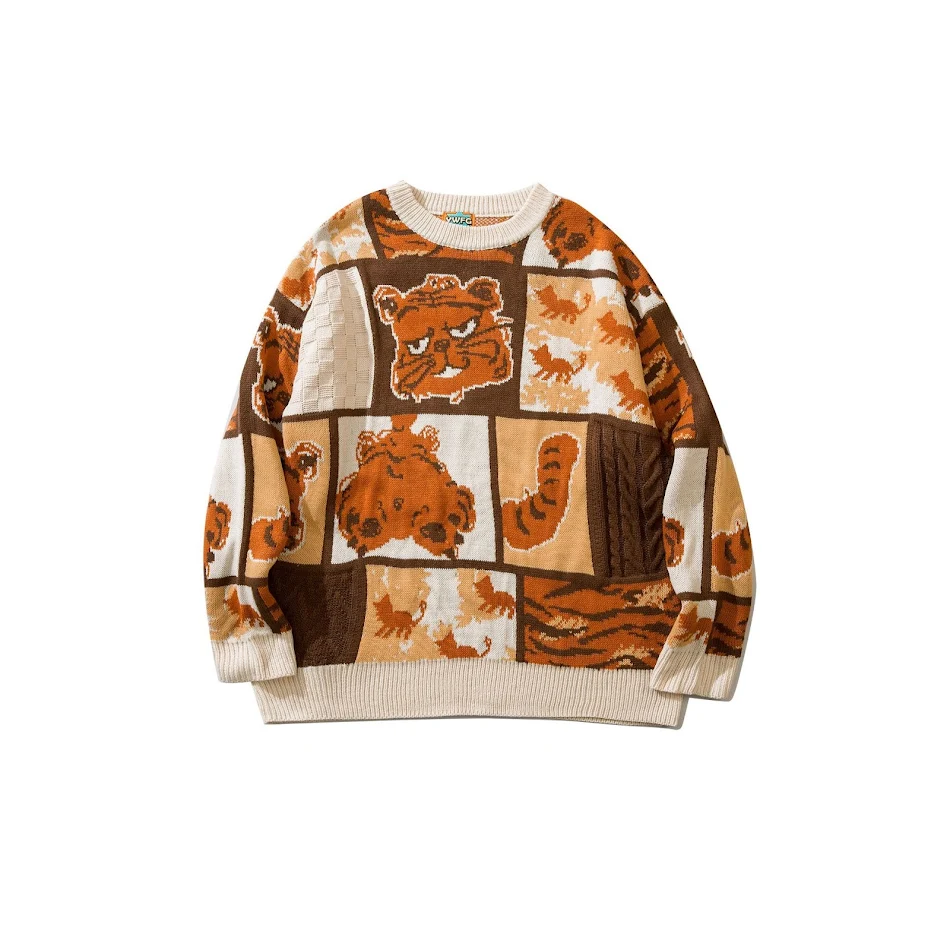 Herenmode cartoon herfst- en wintertrui. Warme en stijlvolle trui voor mannen, ideaal voor de koude maanden.