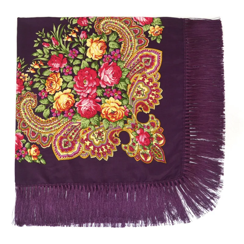 Title 8, Bufanda floral retro estampada para mujer con f...