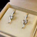 Silver Loving Heart Zircon