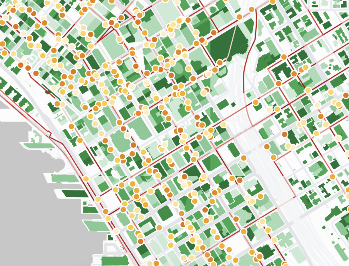 Mapa de EE.UU. con marcadores de ubicación