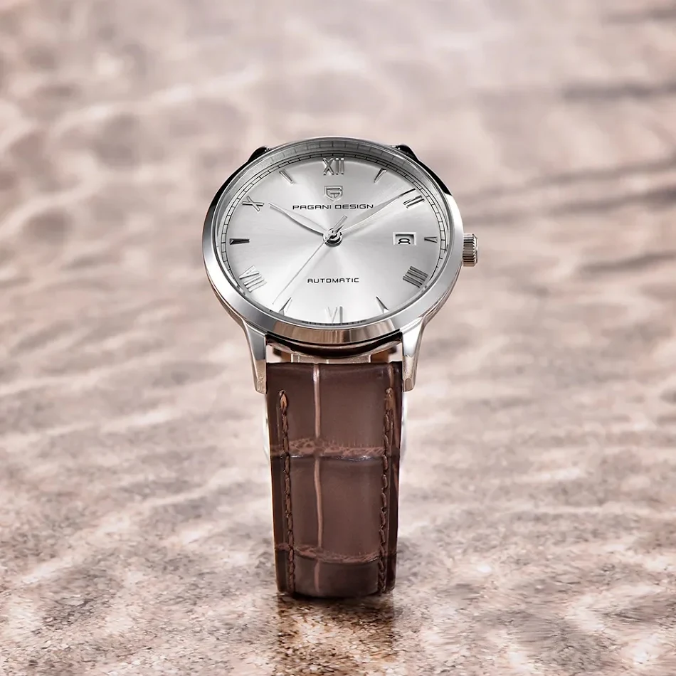 Montre automatique mécanique homme en acier inoxydable étanche avec bracelet. Alliez style et performance avec cette montre robuste et fiable au quotidien.
