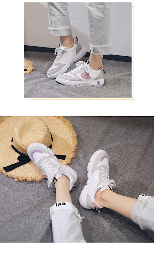 Title 8, All-match white shoes for female students, vers...