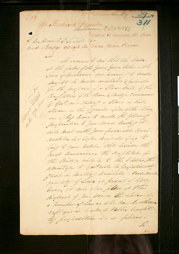 Proposal to complete the dam and bridge across the Yarra Yarra River Proposal to complete the dam and bridge across the Yarra Yarra River