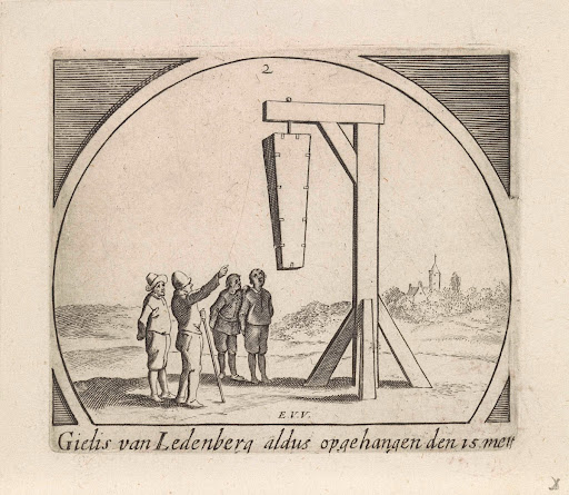 Lichaam van Gillis van Ledenberg opgehangen