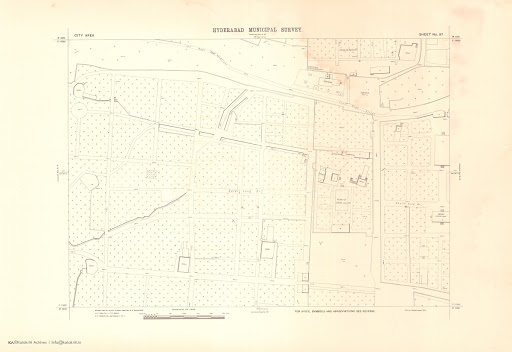Hyderabad Municipal Maps, City Area, Sheet No - 97 Back