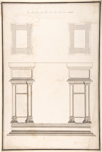 Entrance Portal: Plan and Elevation, Each Pier Consisting of Two Pilasters