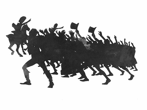 Zinc silhouette for the Chat Noir cabaret shadow play L'Épopée (The Epic)