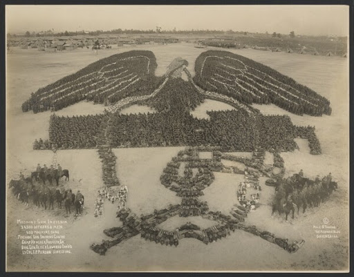 Machine Gun Insignia. 22,500 Officers & Men; 600 Machine Guns; Machine Gun Training Centre; Camp Hancock, Augusta, GA.; Brig. Gen. Oliver Edwards Com'd'g; Lt. Col. E.P. Pierson Direction.